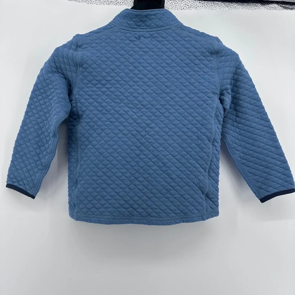 Crewcuts Quilted Pullover Kids Size 6-7 Blue Diamond Stitch Quarter Zip Sweater